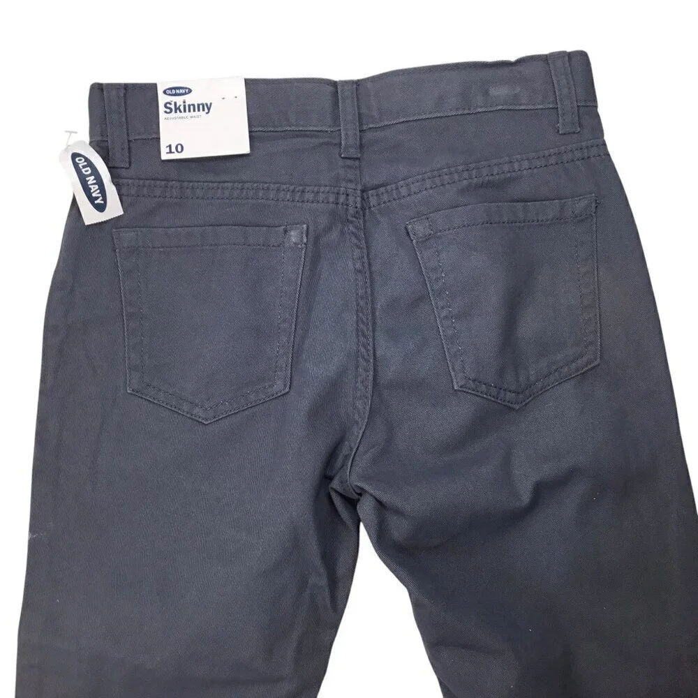 Old Navy Boys Gray Jeans Pants NWT 10 Skinny 100% Cotton Adjustable Waist